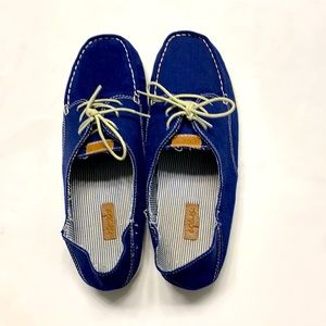 Olukai Helbuna Distressed Blue Canvas Loafers